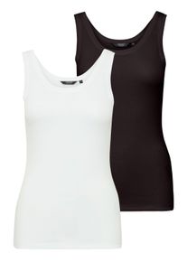 Longtop oxmo "Tanktop OXJessie", Damen, Gr. M, wei&szlig; (wei&szlig;, schwarz), Obermaterial: 95% Viskose CV. 5% Elasthan EL., Tops Longtop