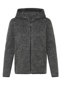 Fleecejacke oxmo "Fleecejacke OXELFE HOODED", Damen, Gr. XL, grau (iron gate), Obermaterial: 100% Polyester PES., Jacken Fleecejacke
