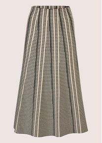 Madeleine Mode Midirock MADELEINE "Strickrock Eleganter Jacquard-Rock f&uuml;r k&uuml;hle Tage", Damen, Gr. 42, beige (beige, nebelblau, multicolor), Obermaterial: 47% Polyester PES. 33% Wolle mw. 20% Polyacryl PAN., Modern, R&ouml;cke Midirock