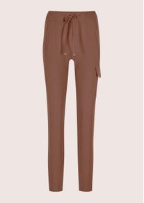Madeleine Mode Jerseyhose MADELEINE "Hose Cargo-Jerseyhose mit Kordelzug", Damen, Gr. 48, N-Gr, braun (espresso), Obermaterial: 60% Viskose CV. 35% Polyamid PA. 5% Elasthan EL., Hosen Jerseyhose