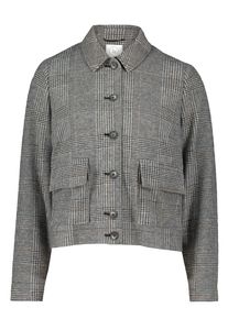 BETTY & CO Jackenblazer BETTY & CO "Casual-Jacke mit Taschen", Damen, Gr. 42, grau (schwarz, camel), Obermaterial: 72% Polyester PES. 25% Viskose CV. 3% Elasthan EL., Blazer Jackenblazer