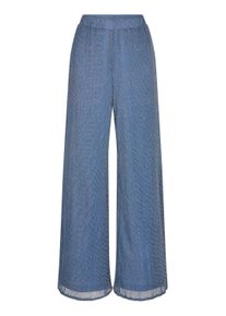 Schlupfhose GOLDNER "Palazzo-Hose VERA aus Glanz-Plissee", Damen, Gr. 46, N-Gr, blau, Obermaterial: 100% Polyester COOLMAX PES(Coolmax)., Hosen Schlupfhose