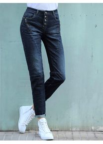 Bequeme Jeans Heine, Damen, Gr. 46, Normalgr&ouml;&szlig;en, dunkelblau, 98% Baumwolle, 2% Elasthan, unifarben, lang, Jeans Bequeme Jeans