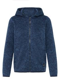 Fleecejacke oxmo "Fleecejacke OXELFE HOODED", Damen, Gr. XL, blau (marineblaus), Obermaterial: 100% Polyester PES., Jacken Fleecejacke