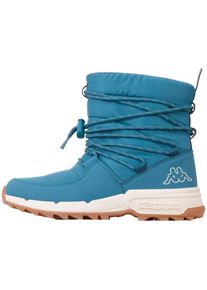 Winterboots Kappa, Damen, Gr. 37, blau (petrol, sanftes wei&szlig;), Synthetik, Textil, clean, Schuhe Winterboots, f&uuml;r kalte Tage und Schmuddelwetter