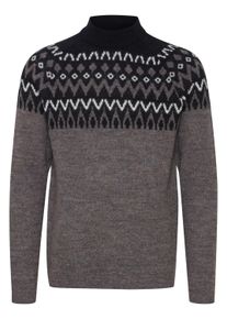 Strickfleece-Pullover Casual Friday "Strickpullover CFKristian", Herren, Gr. L, braun (major braun melange), Obermaterial: 58% Wolle WO. 42% Polyamid PA., Pullover Strickfleece-Pullover