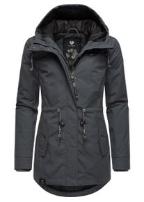 Wintermantel Ragwear "Winterjacke Monadis Black Label", Damen, Gr. S, grau (dunkelgrau24), Obermaterial: 65% Polyester PES. 35% Baumwolle CO. Obermaterial: Futter: 100% Polyester PES. 100% Polyester PES., M&auml;ntel Wintermantel