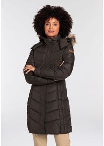 Steppmantel Icepeak "PAIVA", Damen, Gr. 36, braun (dunkelbraun), Obermaterial: 100% Polyester. Futter: 100% Polyester. Wattierung: 100% Polyester, figurumspielend kniefrei, M&auml;ntel Steppmantel, W&auml;rmend & wasserabweisend & windabweisend