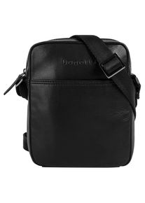 Umh&auml;ngetasche Bugatti "CLIFF", Herren, Gr. B/H/T: 16cm x 21cm x 5cm onesize, schwarz, Leder, leicht gl&auml;nzend, unifarben, Taschen Umh&auml;ngetasche, echt Leder