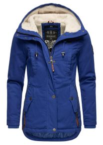 Winterjacke Marikoo "Winterjacke Bikoo", Damen, Gr. S, blau (blau jean), Obermaterial: 100% Baumwolle CO. Obermaterial: Futter: 100% Polyester PES. 100% Polyester PES., Jacken Winterjacke