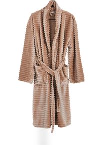 Bademantel done. Gr. L, taupe, L:125cm, Flanell, Hausm&auml;ntel, Bademantel