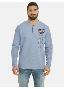 Sweatshirt Jan Vanderstorm "Sweatshirt REGINALD", Herren, Gr. 7XL, blau (hellblau melange), Obermaterial: 100% Baumwolle CO., Shirts Sweatshirt