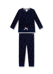 Schlafanzug Sanetta "Pyjama", M&auml;dchen, Gr. 104, blau (dunkelblau), Obermaterial: 80% Baumwolle CO(Bio). 20% Polyester PES., Homewear-Sets Schlafanzug