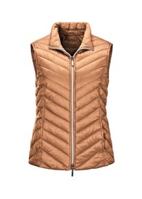 Kurzweste GOLDNER "Kurzgr&ouml;&szlig;e Weste mit leichter Wattierung", Damen, Gr. 22, braun (milchkaffee), Obermaterial: 100% Polyamid PA., Westen Kurzweste, Leichte Wattierung mit Diagonalstepp