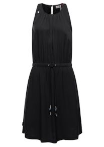 Blusenkleid Ragwear "Sommerkleid Sanai", Damen, Gr. L, N-Gr, schwarz (schwarz23), Obermaterial: 100% Viskose CV. Obermaterial: 100% Viskose CV., Kleider Blusenkleid