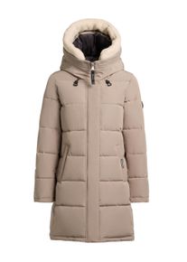 Steppmantel Khujo "Steppmantel Kelsi", Damen, Gr. XXL, grau (greige), Obermaterial: 85% Polyester PES. 15% Baumwolle CO. Obermaterial: Futter: 100% Nylon NY. 100% Polyester PES., M&auml;ntel Steppmantel