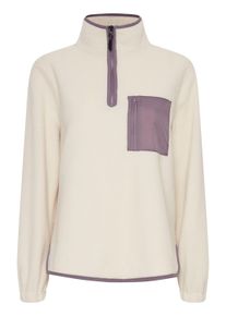 Sweater oxmo "Troyer OXPiala", Damen, Gr. XS, beige (birch), Obermaterial: 100% Polyester PES., Pullover Sweater