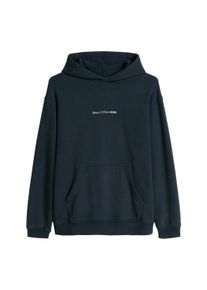 Marc O'Polo Sweatshirt MARC O'POLO DENIM "Sweatshirt Hoodie, LSL Print, Relaxed Fit 1er Pack", Herren, Gr. XL, blau (dunkelblau), Obermaterial: 100% Baumwolle CO., Sweatshirts Sweatshirt