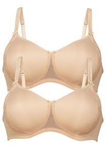 Schalen-BH Anita "2er Pack Schalen BH Lace Rose", Damen, Gr. 95, Cup D, beige (desert desert), Obermaterial: 50% Polyamid PA. 30% Polyester PES. 20% Elasthan EL., BHs Schalen-BH