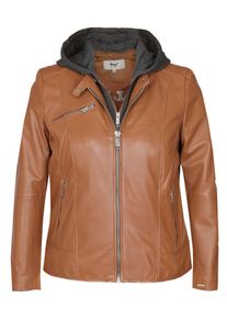 Lederjacke Maze "Lederjacke 42021318", Damen, Gr. 56, braun (cognac), Obermaterial: 100% Lammleder LEL. Futter: 100% Baumwolle CO., Jacken Lederjacke