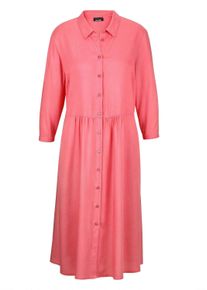 Sommerkleid GOLDNER "Kurzgr&ouml;&szlig;e Midi Hemdkleid mit Knopfleiste", Damen, Gr. 24, K-Gr, orange (koralle), Obermaterial: 100% Viskose CV., Basic, Knopf, Kleider Sommerkleid, Taillennaht