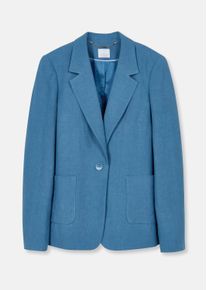 Madeleine Mode Jackenblazer MADELEINE "Leinenblazer Leinenblazer in Boxy-Form", Damen, Gr. 38, blau (hellkobaltblau), Obermaterial: 100% Leinen LI., Modern, Blazer Jackenblazer