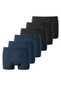 Boxershorts uncover by Schiesser "Boxershort UNCOVER Cotton 6PACK Shorts 6er Pack", Herren, Gr. XL, bunt (schwarz, dunkelblau), Obermaterial: 95% Baumwolle CO. 5% Elasthan EL., Unterhosen Boxershorts