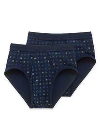 Slip Schiesser "Slip 2er Pack", Herren, Gr. 3XL, blau (marine), Obermaterial: 100% Baumwolle CO., Unterhosen Slip