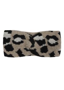 Stirnband Zwillingsherz "Leo", Damen, beige, Kaschmir, M&uuml;tzen Stirnband, mit Leo Muster