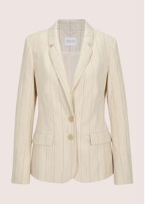 Madeleine Mode Jackenblazer MADELEINE "Blazer Longblazer mit Nadelstreifen", Damen, Gr. 46, wei&szlig; (perlwei&szlig;, beige, melange), Obermaterial: 73% Polyester PES. 24% Viskose CV. 3% Elasthan EL., Modern, normal, Blazer Jackenblazer, Pattentaschen