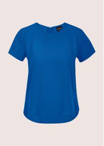 Madeleine Mode Shirtbluse MADELEINE "Blusenshirt Sommerbluse mit Rei&szlig;verschluss", Damen, Gr. 40, royalblau, Obermaterial: 97% Polyester PES. 3% Elasthan EL., Modern, gerade, Blusen Shirtbluse, Rei&szlig;verschluss am R&uuml;cken