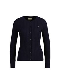 Sweatshirt Gant "Strickjacke STRETCH COTTON CABLE CARDIGAN", Damen, Gr. S, blau, Obermaterial: 88% Baumwolle CO. 10% Polyamid PA. 2% Elasthan EL., Sweatshirts Sweatshirt