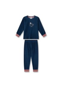 Schlafanzug Sanetta "Pyjama", M&auml;dchen, Gr. 104, blau, Obermaterial: 80% Baumwolle CO. 20% Polyester PES., Homewear-Sets Schlafanzug