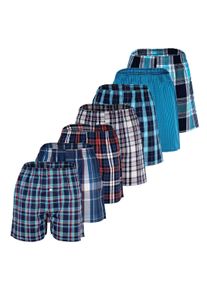 Webboxer YOURBASICS "Web-Boxershorts 7er Pack", Jungen, Gr. 188, bunt (mix3), Obermaterial: 100% Baumwolle CO., Unterhosen Webboxer