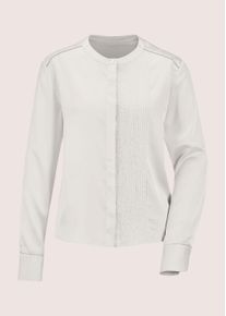 Madeleine Mode Langarmbluse MADELEINE "Bluse Elegante Bluse mit Zierblenden", Damen, Gr. 42, wei&szlig; (perlwei&szlig;), Obermaterial: 95% Viskose CV. 5% Elasthan EL., Modern, Blusen Langarmbluse