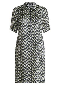 Hemdblusenkleid Betty Barclay "Hemdblusenkleid mit Aufdruck", Damen, Gr. 42, EURO, bunt (dunkelblau, gr&uuml;n), Obermaterial: 100% Viskose CV., Kleider Hemdblusenkleid