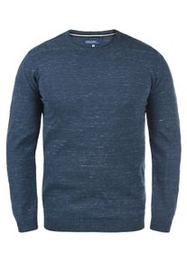 Strickfleece-Pullover Blend "Strickpullover BHAdrian", Herren, Gr. L, blau (schwarz denim), Obermaterial: 100% Baumwolle CO., Pullover Strickfleece-Pullover