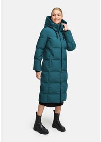 Winterjacke Marikoo "Marikoo Tikoraa Damen lange Winterjacke Steppjacke N102", Damen, Gr. L, blau (ocean gr&uuml;n), Obermaterial: 100% Polyester PES., Jacken Winterjacke