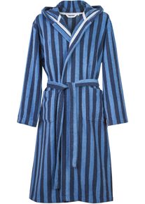 Bademantel Tom Tailor HOME "Bademantel CLASSIC BATH" Gr. L, blau (schwarz navy, cool blau), L, Frottier, Hausm&auml;ntel, Bademantel