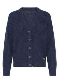 Strickjacke oxmo "Strickjacke OXEDNA", Damen, Gr. S, blau (total eclipse), Obermaterial: 100% Polyacryl PAN., Strickjacken Strickjacke