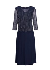 Etuikleid GOLDNER "Mit Perlen besetztes Kleid", Damen, Gr. 38, N-Gr, blau (mitternachtsblau), Obermaterial: 92% Polyester PES. 8% Elasthan EL., festlich, figurumspielend, Sonstiges, Kleider Etuikleid, In raffinierter, figurschmeichelnder Zweiteileroptik