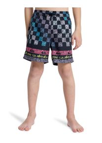 Badeshorts Quiksilver "Everyday Printed Volley 14", Kinder, Gr. 10, schwarz navy next gen, Obermaterial: 100% Microfaser;, Badehosen Badeshorts