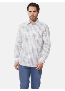 Langarmhemd Babista "Hemd MILANVETTA", Herren, Gr. L, weit, wei&szlig; (wei&szlig; kariert), Obermaterial: 100% Baumwolle CO., Hemden Langarmhemd