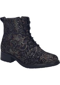 Stiefelette Josef Seibel "Kate 15, schwarz-multi", Damen, Gr. 37, schwarz (schwarz, multi), Obermaterial: 100% Rindsleder Leather cow., Schuhe Stiefelette