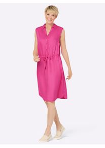 Tr&auml;gerkleid Classic Basics "Kleid", Damen, Gr. 48, Normalgr&ouml;&szlig;en, pink (fuchsia), 100% Viskose, unifarben, kurz, V-Ausschnitt, Kleider Tr&auml;gerkleid