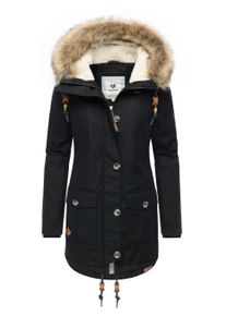 Winterjacke Ragwear "Wintermantel Jane YOUMODO", Damen, Gr. 3XL, schwarz, Obermaterial: 65% Polyester PES. 35% Baumwolle CO. Obermaterial: Futter: 100% Polyester PES. 100% Polyester PES., Jacken Winterjacke