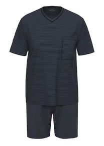 Schlafanzug Ammann "Schlafanzug kurz Men / Nightwear", Damen, Gr. 58, grau (total eclipse), Obermaterial: 100% Baumwolle CO., Homewear-Sets Schlafanzug
