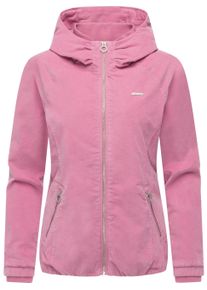 Bomberjacke Ragwear "Bomberjacke Dizzie Cordy YOUMODO", Damen, Gr. S, rosa (dusty rose), Obermaterial: 98% Baumwolle CO. 2% Elasthan EL. Obermaterial: Futter: 100% Polyester PES., Jacken Bomberjacke