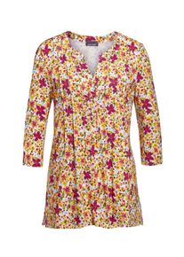 Print-Shirt GOLDNER "Figurschmeichelndes Drucktunika-Shirt", Damen, Gr. 40, bunt (bunt, gebl&uuml;mt), Obermaterial: 95% Viskose CV. 5% Elasthan EL., normal, Sonstiges, Shirts Print-Shirt, Ohne