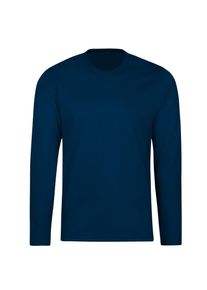 T-Shirt TRIGEMA "TRIGEMA Langarmshirt aus 100% Baumwolle", Damen, Gr. S, night, blau, Single Jersey, 100% Baumwolle, Basic, lang, Rundhals, Shirts T-Shirt